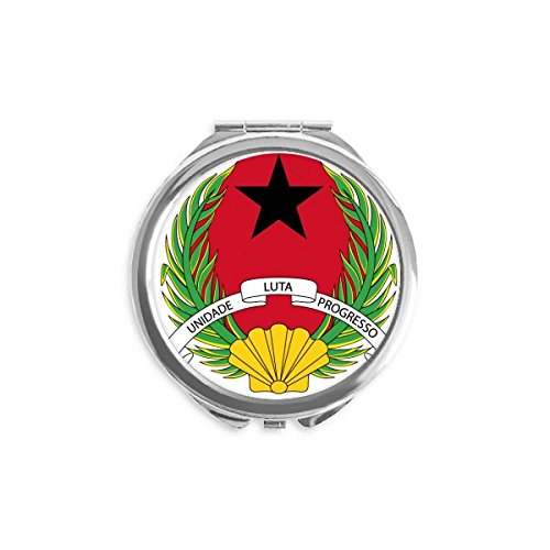 גינאה ביסאו לאומי סמל יד קומפקטי מראה עגול נייד כיס זכוכית
