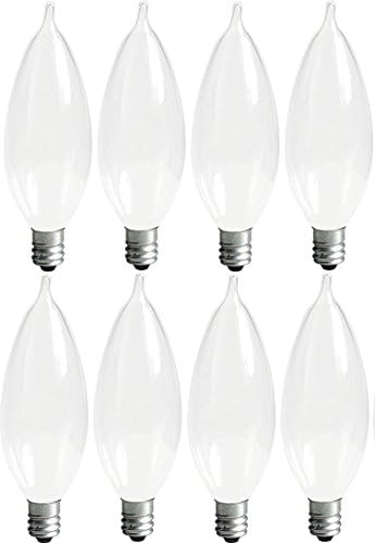 גה כפוף טיפ דקורטיבי אור הנורה, 40 ואט, מנורת אור הנורה בסיס, רך לבן, 8-חבילה