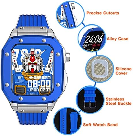 Dyizu ללהקת Apple Watch Series 8 45 ממ גברים סגסוגת שעון רצועת רצועת 44 ממ 42 ממ מסגרת מתכת שינוי אביזרי ערכה לאביזרים לסדרת IWatch 7 6 5 4 SE כיסוי