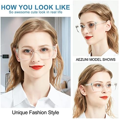משקפי קריאה מעצבי Aezuni לנשים משקפי ראייה מרובעים גדולים בקוראי נשים גדולות עם מסגרות Bling 1.0 1.25 1.5 1.75 2.0 2.25 2.5 2.75 3.0 3.5 4.0 5.0 6.0