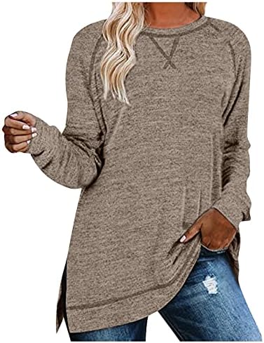 סוודרים לנשים, בתוספת גודל נשים סוודרים חולצות שרוול ארוך לנשים סווטשירטים צווארון בגדי אביב לנשים 2023