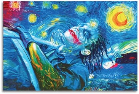 Weershun van gogh סט של 3 ציורי שמן פוסטר על בד הלילה הכוכב גל נהדר מעל קנאגאווה פוסטר קנבס שנות ה -90 פוסטרים אסתטיים של חדר אמנות 12x18 אינץ