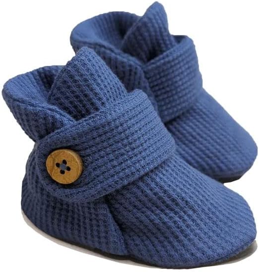 Lucy Lue Organics UNISEX BABY BABY WAFFLE OPPEIS COFY, נעלי נעלי משעלי בית מתכווננות לתינוקות מתכווננים