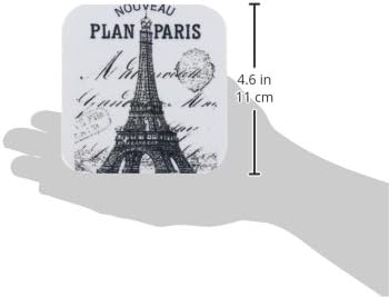 3DROSE CST_110389_1 Nouveau Paris Vintage Eiffel Tower-Stats Huts, סט של 4