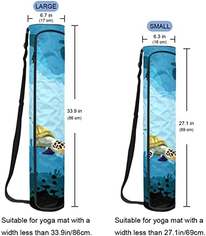 צב מתחת למים כחול יוגה מחצלת תיק עם רצועת כתף יוגה מחצלת תיק חדר כושר תיק חוף תיק