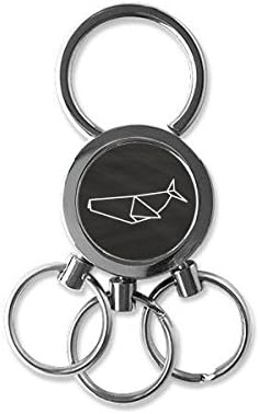 Origa Shark צורה גיאומטרית מפלדת אל חלד שרשרת מפתח מפתח טבעת מכונית מכונית מפתחות מפתחות מתנה לקליפ