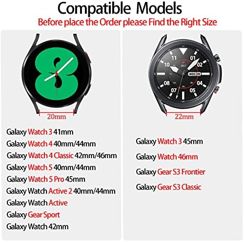V.R.Hope Watch Band תואם ל- Samsung Galaxy Watch 5 / Galaxy Watch 4 / Galaxy Watch 3 / Active 2 / Gear S3 Frontier Classic, 20 ממ 22 ממ רצועת ניילון מחוספסת לגברים