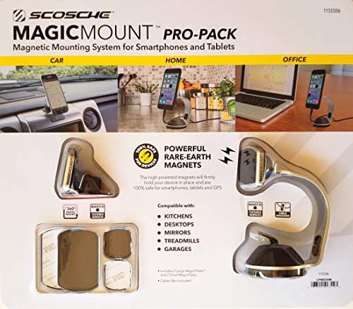 Scosche MagicMount Pro-Pack Pro-Pack מערכת הרכבה מגנטית אוניברסלית לסמארטפונים וטאבלטים