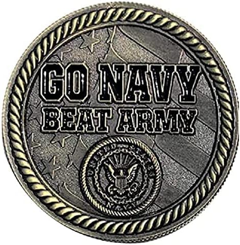 חיל הים של ארצות הברית USN GO Navy Beat Beat Copal Chalin Coin ותיבת תצוגה קטיפה כחולה