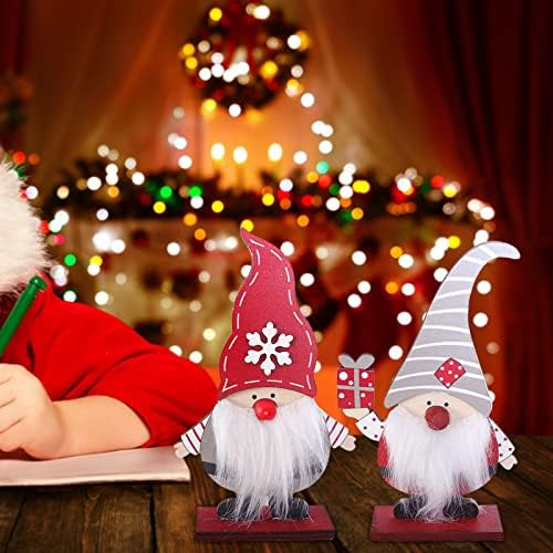 קישוטי שולחן סנטה מעץ קישוטים לחג המולד קישוט