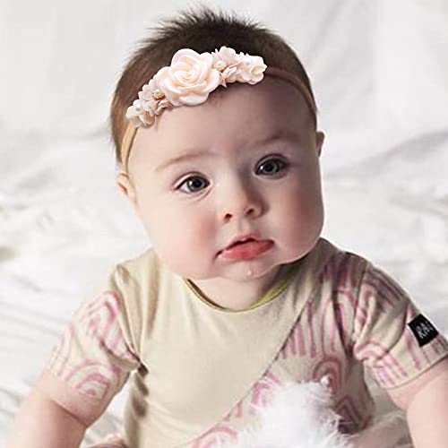 תינוק בנות פרחוני סרטי ראש סט-פרח כתר אלסטי גומייה לשיער יילוד פעוט שיער אבזרים