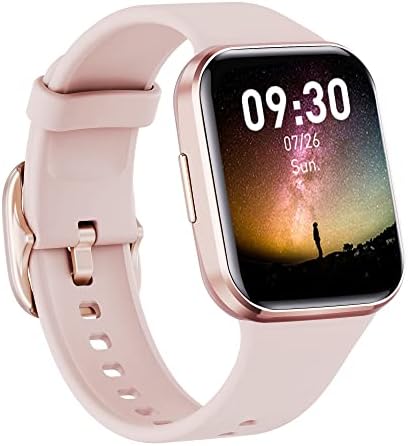 Walkerfit A1 Smart Watch, Reloj Inteligente, Tracker כושר עם דופק/לחץ דם Spo2 צג, מגע 1.7 , Reloj אטום למים התואם ל- iOS, אנדרואיד SmartWatch עבור Woman Man, Starlight
