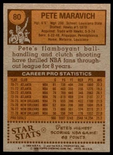 כרטיס פיט מארביץ '1978-79 Topps 80 - כרטיסי כדורסל לא חתומים