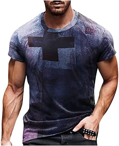 חולצת טריקו של חידוש גברים שרוול קצר ישו קרוס אמונה ספורט ספורט מזדמן חולצת טי נוצרית חוצה דפוס גרפי חולצה חולצה