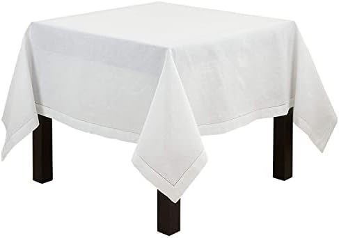 פנקו סטיילס קלאסי של תריס תריס תערובת פשתן תערובת 6 x 6 אינץ 'מפיות קוקטיילים לשולחן אוכל, אירועים, חתונה, ארוחת ערב משפחתית, לבן, סט של 4