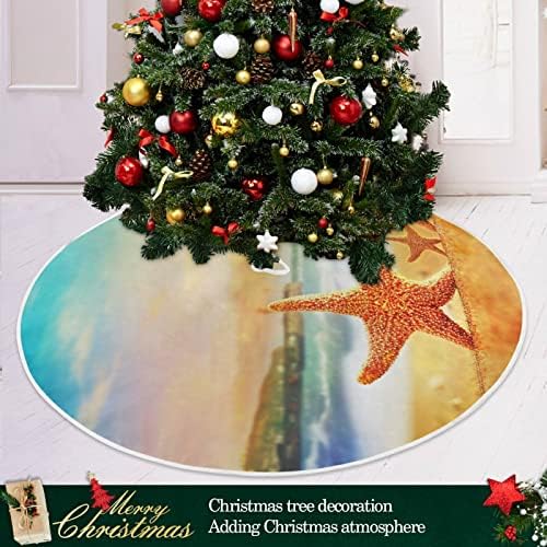 חצאית עץ חג המולד של Oarencol קיץ חוף סנדי חג המולד 36 אינץ 'חג המולד של מסיבת חג עץ קישוטי מחצלת
