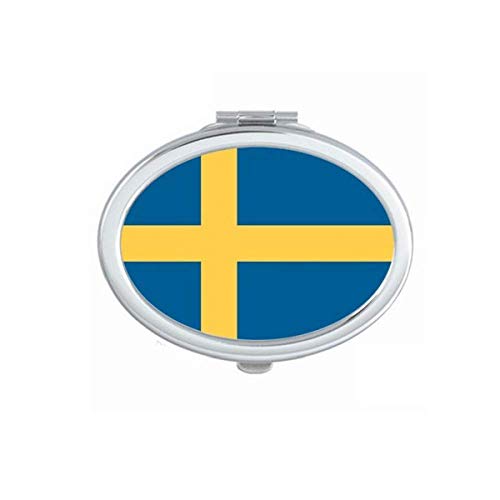 שוודיה לאומי דגל אירופה המדינה מראה נייד לקפל יד איפור כפול צד משקפיים