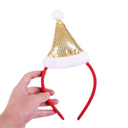 עמוספון סנטה כובע סרט חג המולד בגימור עם מיני פאייטים כובע חידוש שיער להקת עבור חג המולד חג ספקי צד 4 יחידות