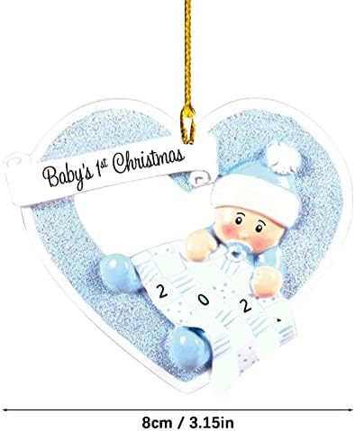 כחול אהבת עריסת ילד תינוק שאר חג המולד תליון קישוט קריסטל תליית חרוזים