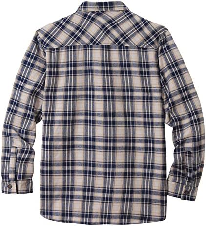 XXBR משובץ מעילי פליס חולצות לגברים, נבדק צווארון רך ומפואר כפתור בגדי הלבשה חיצונית למטה ז'קט חולצה מזדמן