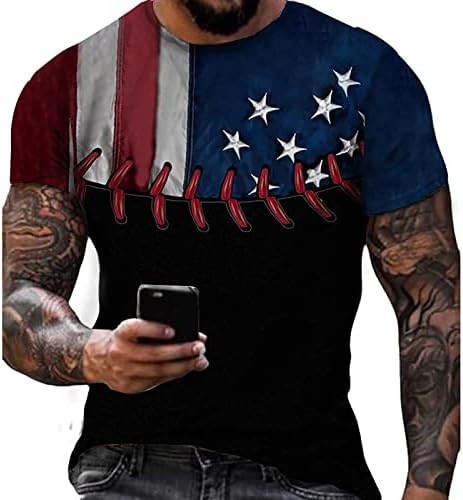 חולצות גברים מקרית חולצות גברים מקרית שרוול קצר קיץ 3 הדפסה דיגיטלית יום העצמאות גברים חולצות גדולות
