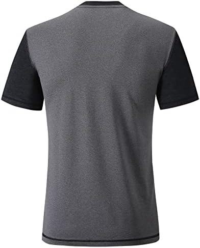 חולצת טריקו טריקו של שרוול קצר של שרוול קצר עם כיסים עם כיסים בצבע אחיד חולצת הנלי לגברים