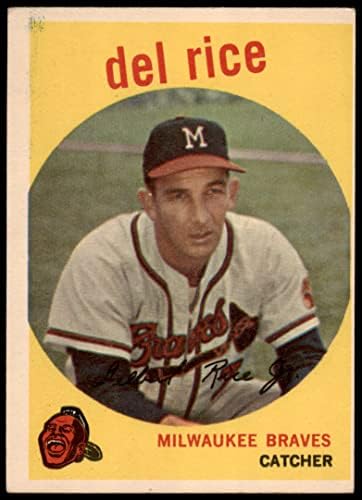 1959 Topps 104 Del Rice Milwaukee Braves VG/Ex Braves