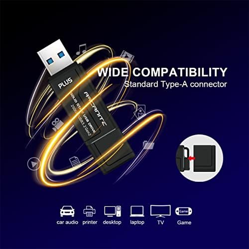 Arcanite Plus, 250GB חיצוני SSD USB 3.2 GEN2 UASP Superspeed+, מקסימום קריאה מהירות 600MB/S, מהירות כתיבה מקסימאלית 260MB/S