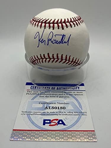 קן רוזנטל ספורטיבי חתימה חתימה על חתימה רשמית MLB בייסבול PSA DNA - כדורי בייסבול חתימה