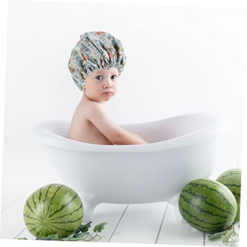 FOMIYES 2 יחידים שכבה כפולה של ילדים כובע מקלחת לתינוק כובע שיער לגברים כובעי טורבן לנשים מצנפת שיער מתולתלת למקלחת כובע אמבטיה שינה כובעי ללה לנשים נושמת