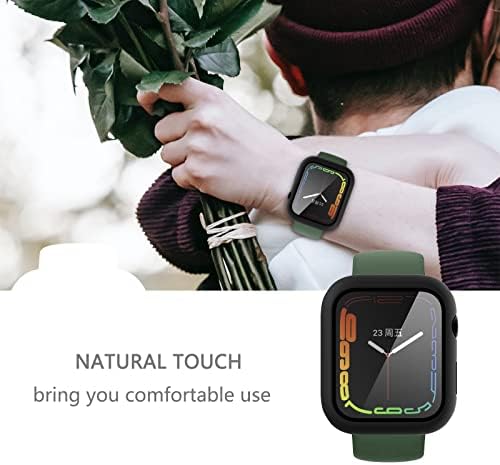 מארז DB11 2Pack Matte תואם ל- Apple Watch Series 7 Protector 41 ממ 45 ממ, פגוש מגן על כיסוי פנים קשיח זכוכית מחוסמת ל- IWatch S7
