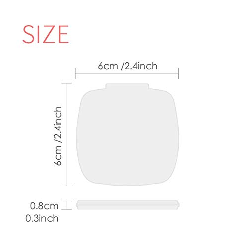 ג ' ירפה נוצת עיצוב מראה נייד קומפקטי כיס איפור דו צדדי זכוכית