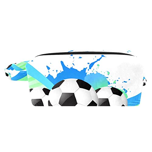 תיק איפור טיול תיק קוסמטיק עיצוב כדורגל עיצוב טנדרטיסט טאלקטרוקייזר כיס עם רוכסן וידית