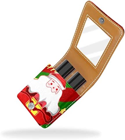 מקרה שפתון עם מראה חמוד נייד איפור תיק קוסמטי פאוץ, קריקטורה סנטה החג שמח