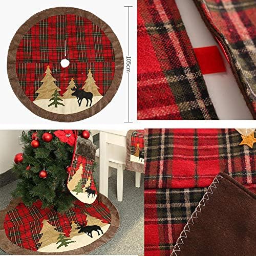 מחסן זר פשתן עבה חצאית עץ חג המולד 105 סמ/41.3 אינץ 'חצאית עץ חג המולד לעיצוב חג המולד B