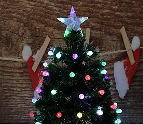 עץ חג המולד המלאכותי של שוישו ירוק, אורות סיבים אופטיים של LED רב קישוט לחג המולד מקורה מתנה חיצונית 1123