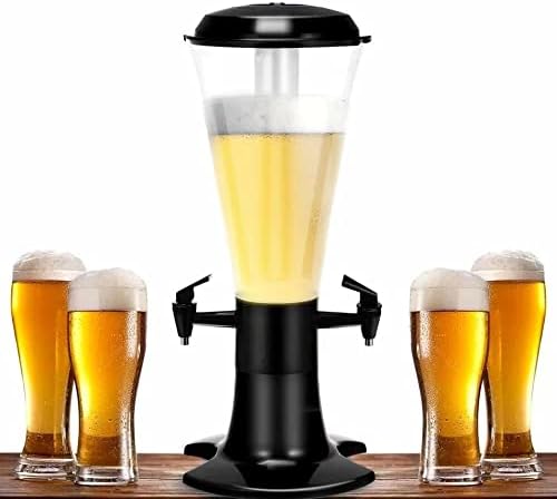 Houkai 2 ברזים 3l מתקן מגדל בירה דחמתיים עם נורות LED למים משקאות קרים בר מזנון מסיבות בית