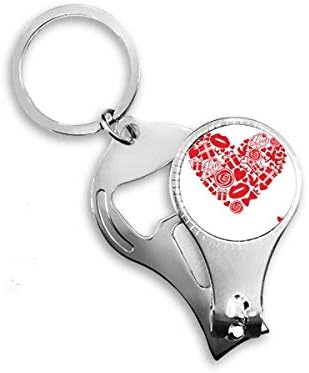 יום האהבה אדום לב רוז מתנה אהבה ציפורניים ניפר טבעת מפתח שרשרת שרשרת פותחן קוצץ