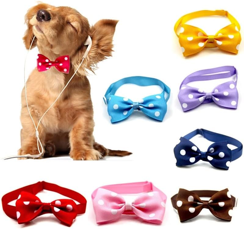 DHDM מתכוונן דפוס נקודה מחמד סרט כלב כלב עניבת גור חמוד חתלתול צבעוני עניבה צווארון כלב חיית מחמד