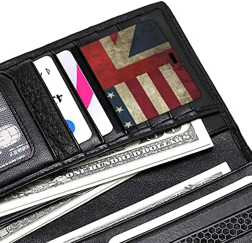 רטרו אמריקאי והאיחוד ג'ק דגל כרטיס אשראי בכרטיס הפלאש USB כונן זיכרון נייד כונן אחסון מפתח 64 גרם