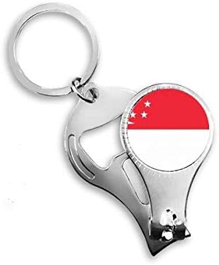 דגל לאומי של סינגפור אסיה אסייה ציפורניים טבעת טבעת מפתח בקבוקי שרשרת פותחן