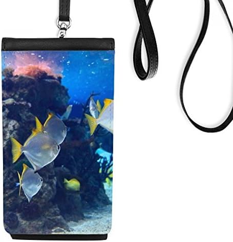 אוקיינוס ​​דג מדע טבע תמונה טלפון ארנק ארנק תליה כיס נייד כיס שחור