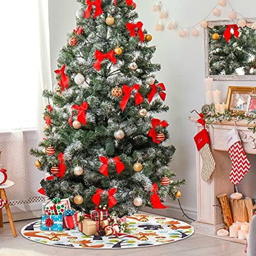 עצי סנאי Baxiej Foxes עצירים עצי עץ חג מולד גדולים מחצלת חורף חג המולד חג המולד עץ עץ עץ חצאית 47.2 אינץ 'לחיצוניות מקורה