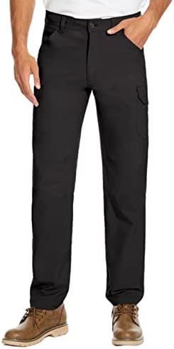 מכנסי הליכה של Puli לגברים עבודה קלה משקל מטען אטום למים נמתח מכנסיים חיצוניים נינוחים מזדמנים עם כיסים