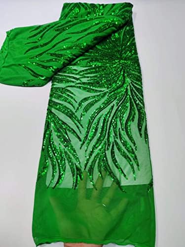 Mahacraft African Late בד נצנצים תחרה טול צרפתית טול נטו תחרה רקמה עם שמלת תחרה פרחים תלת מימדית 5 מטר למסיבה - בד תחרה 120 סמ לצבע שמלת כלה כלה 2962