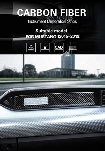 GZXINWEI סיבי פחמן פנים לרכב לוח מחוונים לקישוט רצועת מכוניות סטיילינג מדבקה לאביזרי פנל לקצץ לפורד מוסטנג 2022 2021 2020 2019 2018 2017 2015