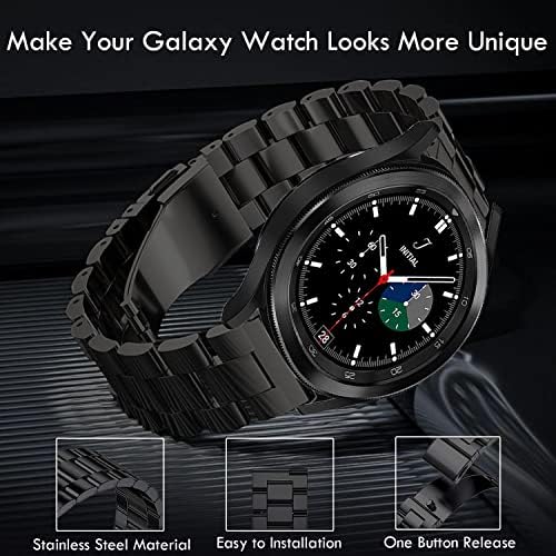 Olytop Galaxy Watch 4 להקות 44 ממ 40 ממ וקלאסי 42 ממ/46 ממ, Galaxy Watch 5 להקות Pro 45 ממ, 20 ממ מתכת פלדה אל חלד רצועת רצועה נשים לנשים לסמסונג גלקסי שעון 5/4/3 41M/Active 2