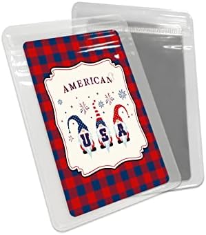 קמסטר אמריקאי עצמאות גמדים קומפקטי מראה בתפזורת 4 חבילה כרטיס מראה, כחול אדום בודק באפלו קטן קומפקטי מראה עבור ארנק, מלבני כף יד כיס איפור מראה