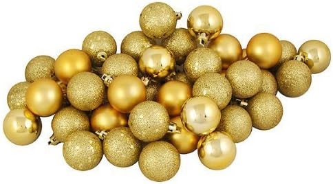 קיפוקלור זהב חג המולד עץ כדור קישוטי מיני מחוסמת סאטן מבריק ונצנצים גימור הנורה קישוטי חג המולד