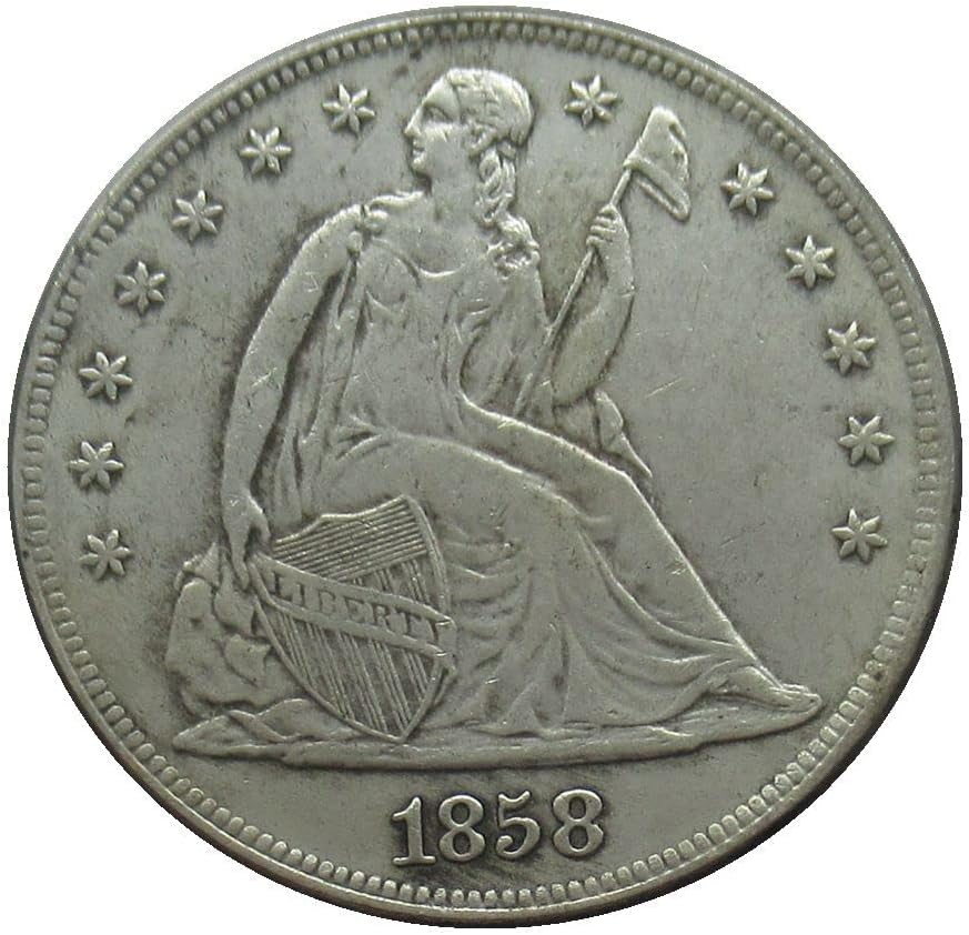 ארהב דגל 1 דולר 1858 מטבע זיכרון מעתק מצופה כסף
